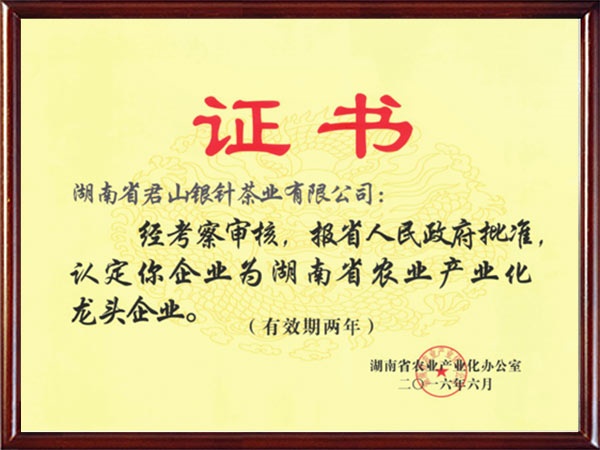 2016年湖南省农业产业化龙头企业
